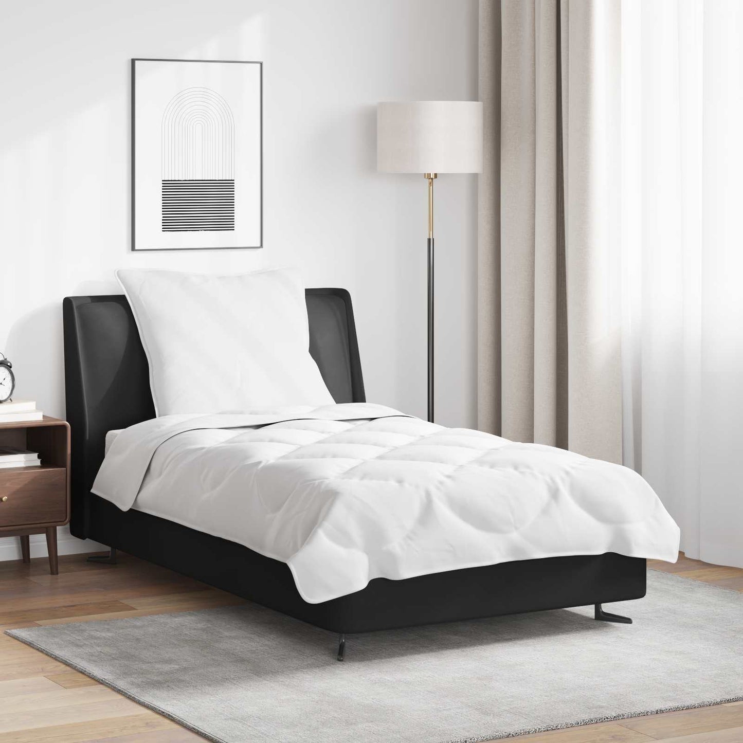 vidaXL Κουβέρτα 2 σε 1 με μαξιλάρι 2 pcs Λευκό 135 x 200 cm Μικροΐνες
