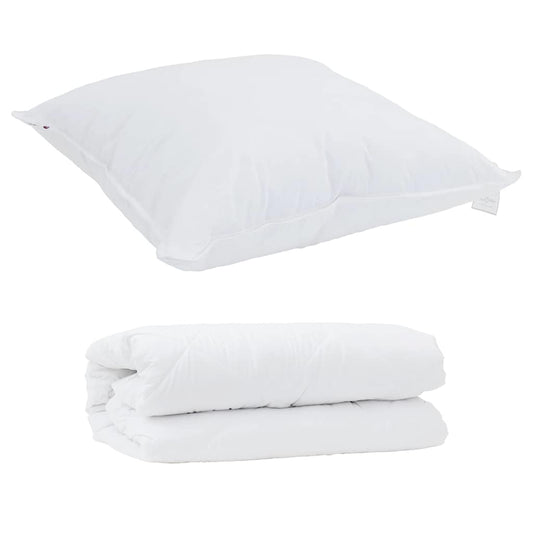 vidaXL Κουβέρτα 2 σε 1 με μαξιλάρι 2 pcs Λευκό 135 x 200 cm Μικροΐνες