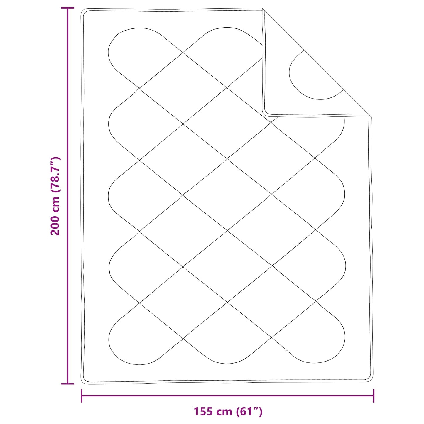 vidaXL Πάπλωμα με μαξιλάρι 2 pcs Λευκό 155 x 200 εκ. Μικροΐνες