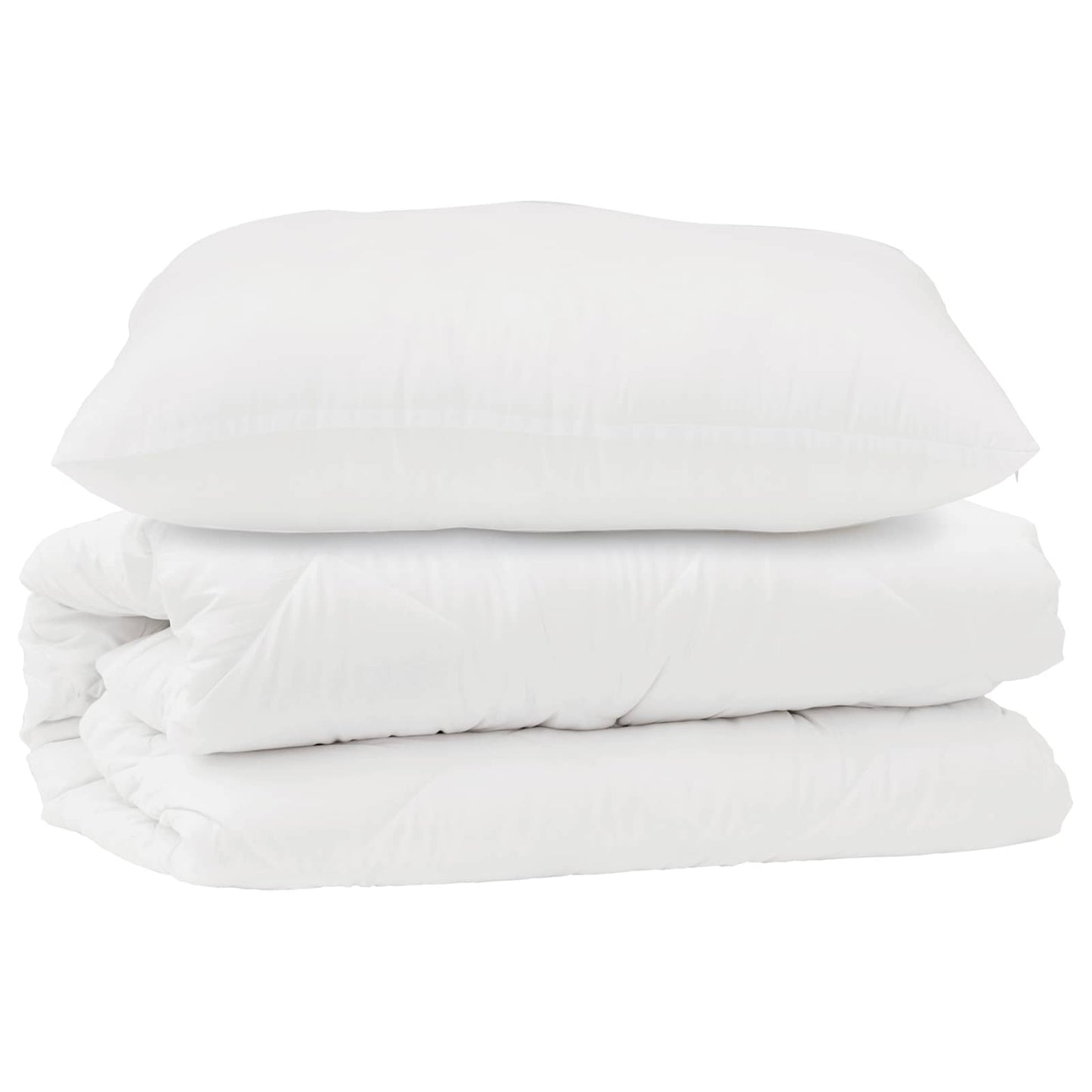 vidaXL Πάπλωμα με μαξιλάρι 2 pcs Λευκό 155 x 200 εκ. Μικροΐνες