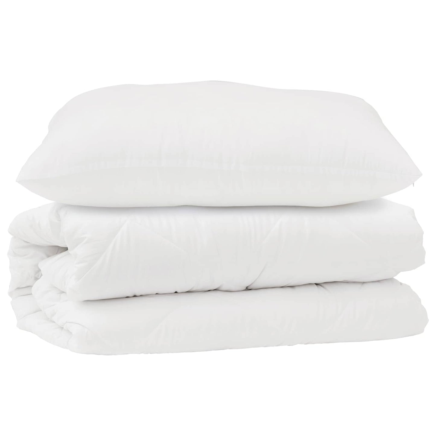 vidaXL Πάπλωμα με μαξιλάρι 2 pcs Λευκό 155 x 200 εκ. Μικροΐνες