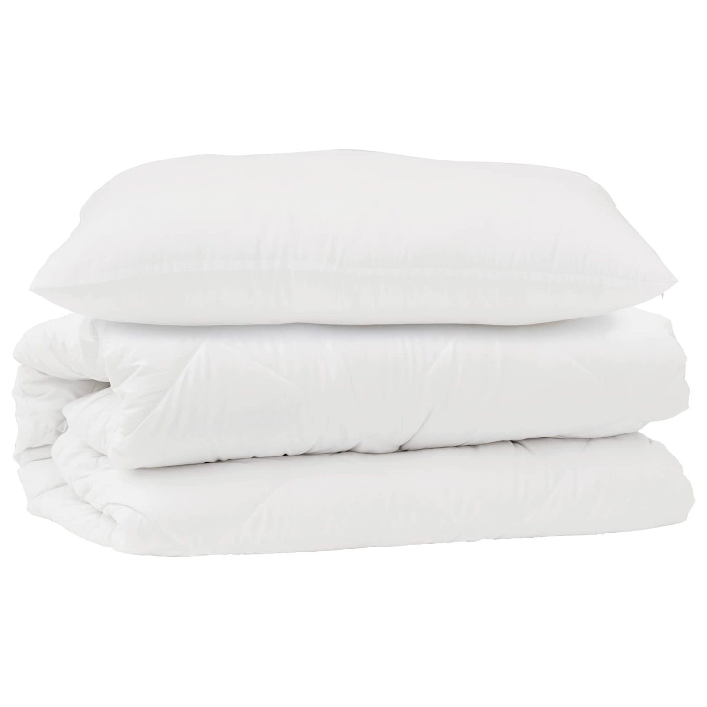 vidaXL Πάπλωμα με μαξιλάρι 2 pcs Λευκό 140 x 220 cm Μικροΐνες