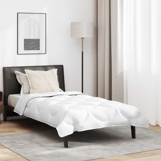 vidaXL Πάπλωμα με μαξιλάρι 2 pcs Λευκό 155 x 220 cm Μικροΐνες