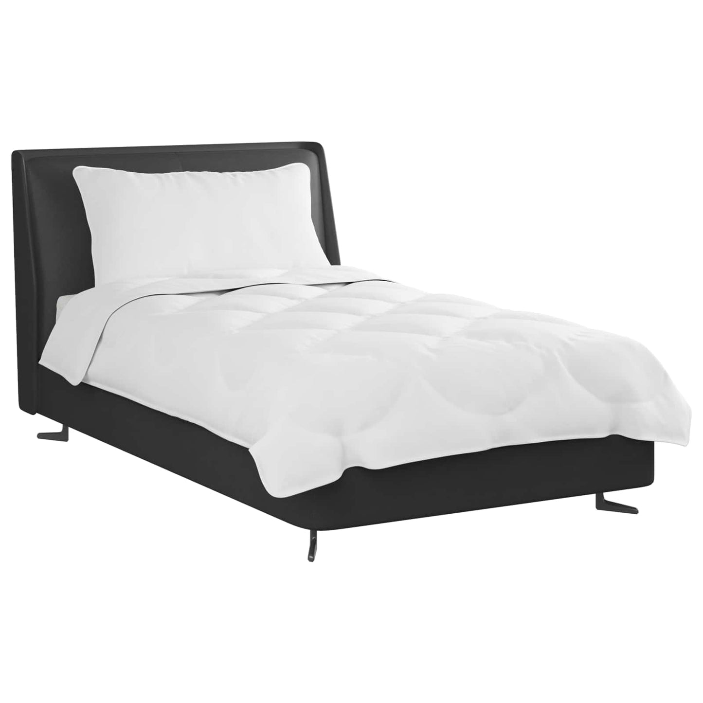 vidaXL Πάπλωμα με μαξιλάρι 2 pcs Λευκό 155 x 220 cm Μικροΐνες