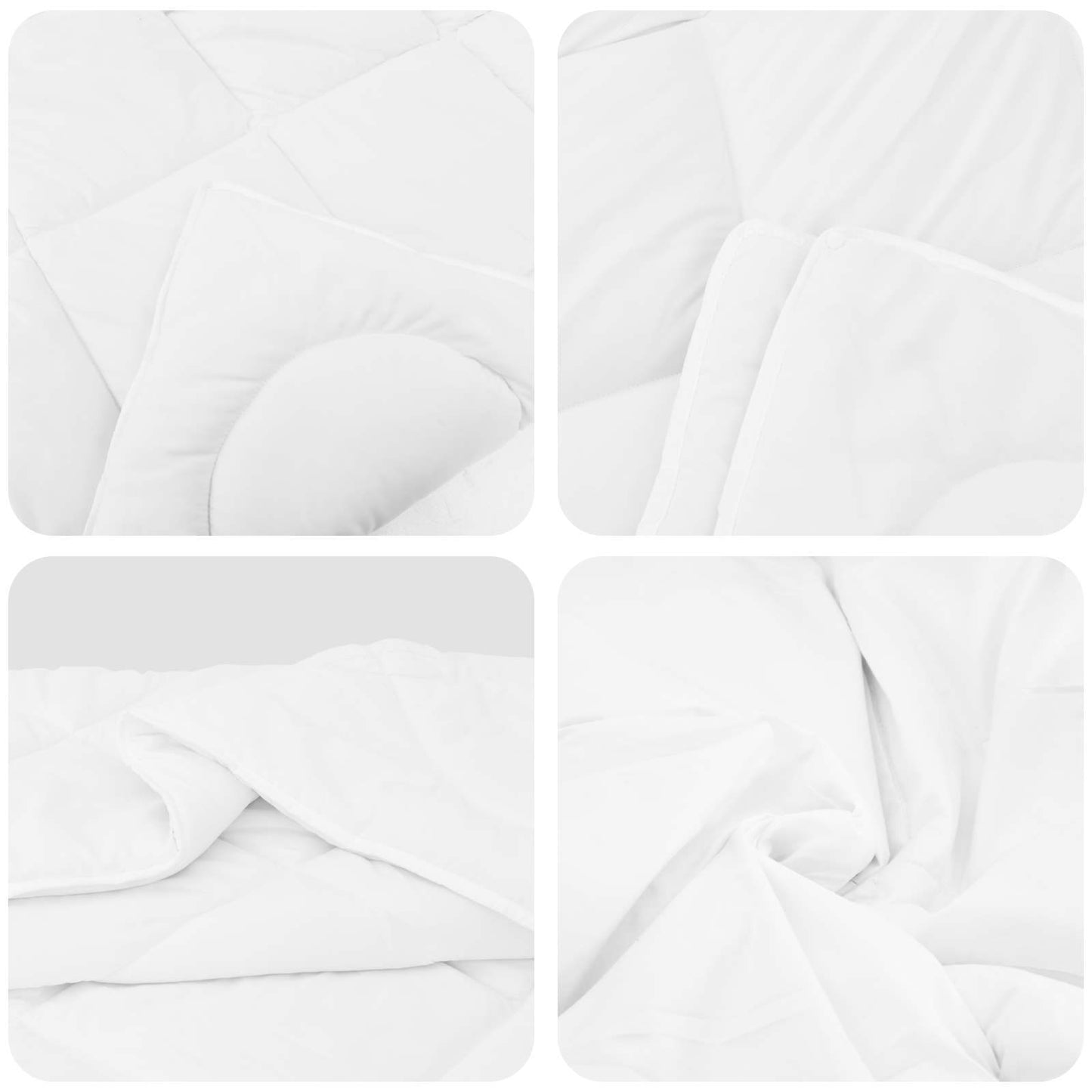 vidaXL Πάπλωμα με μαξιλάρι 2 pcs Λευκό 155 x 220 cm Μικροΐνες