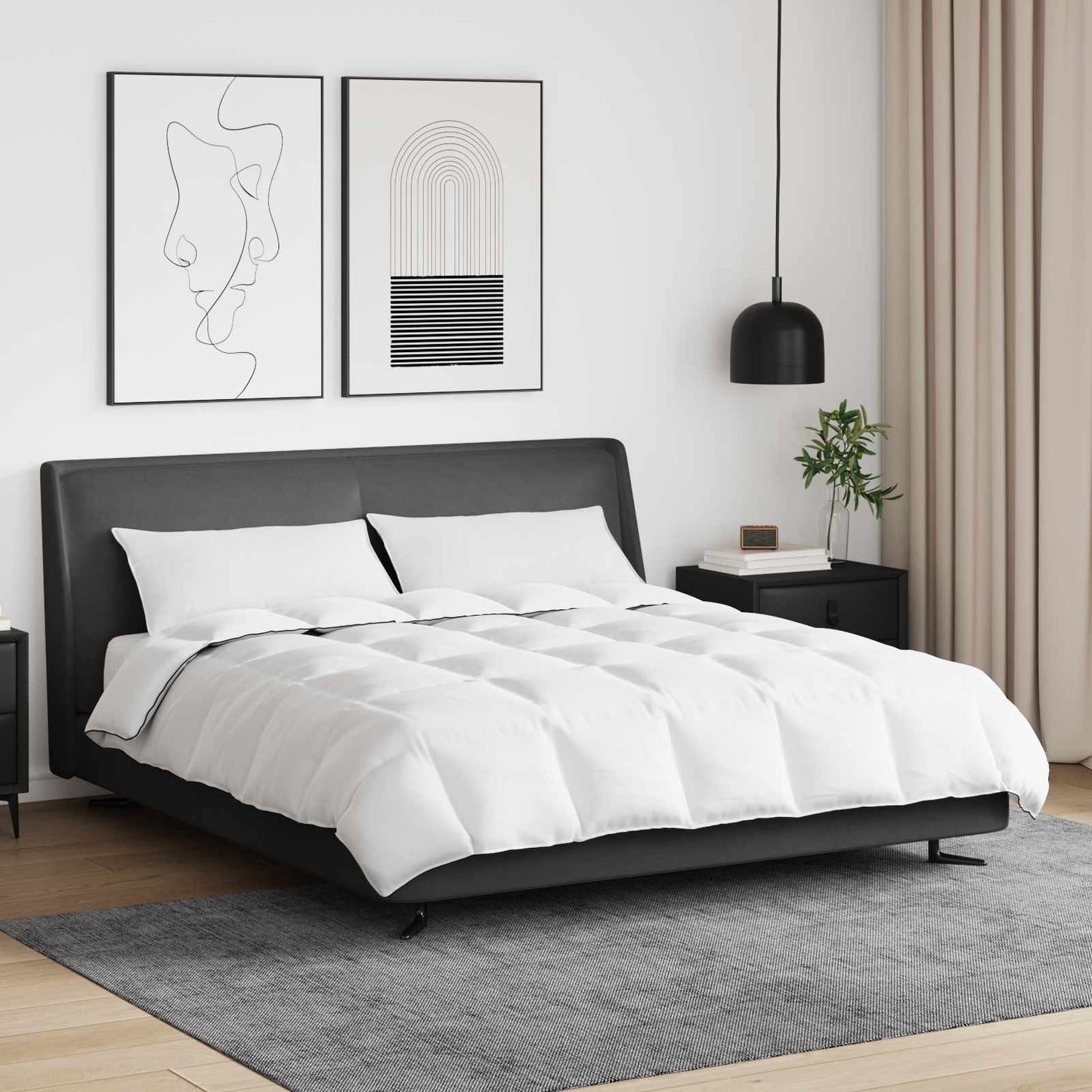 vidaXL Χειμερινό Παπλωματοθήκη με μαξιλάρι 3 pcs Λευκό Φτέρος