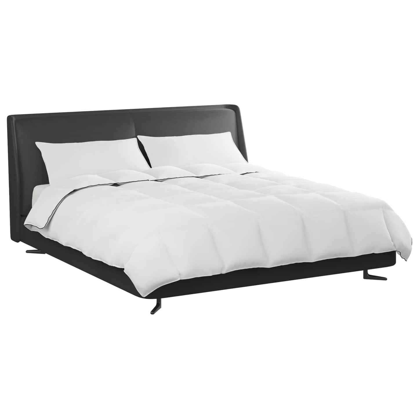 vidaXL Χειμερινό Παπλωματοθήκη με μαξιλάρι 3 pcs Λευκό Φτέρος