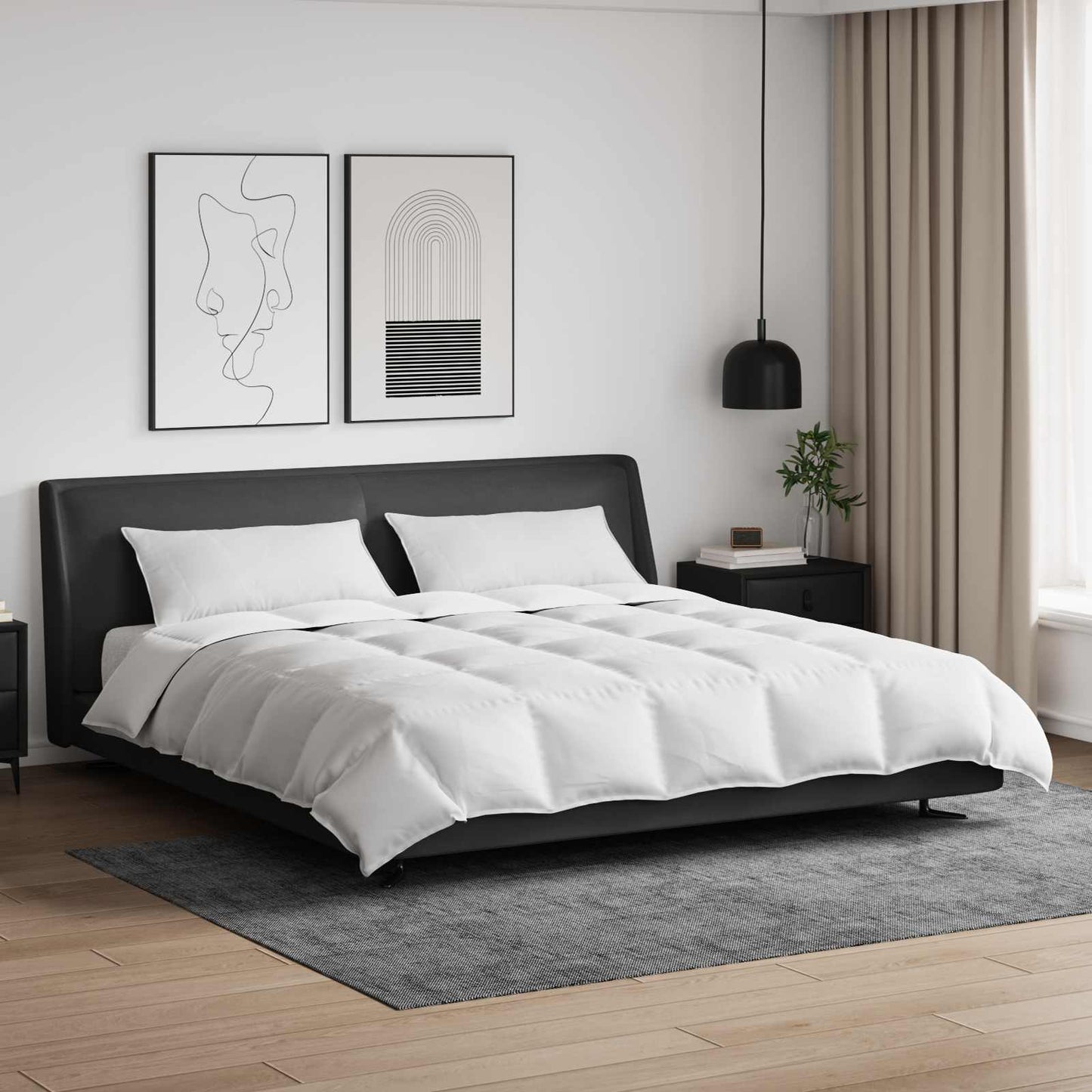 vidaXL Σετ Παπλωμάτων με μαξιλάρι 3 pcs Λευκό Φτέρος