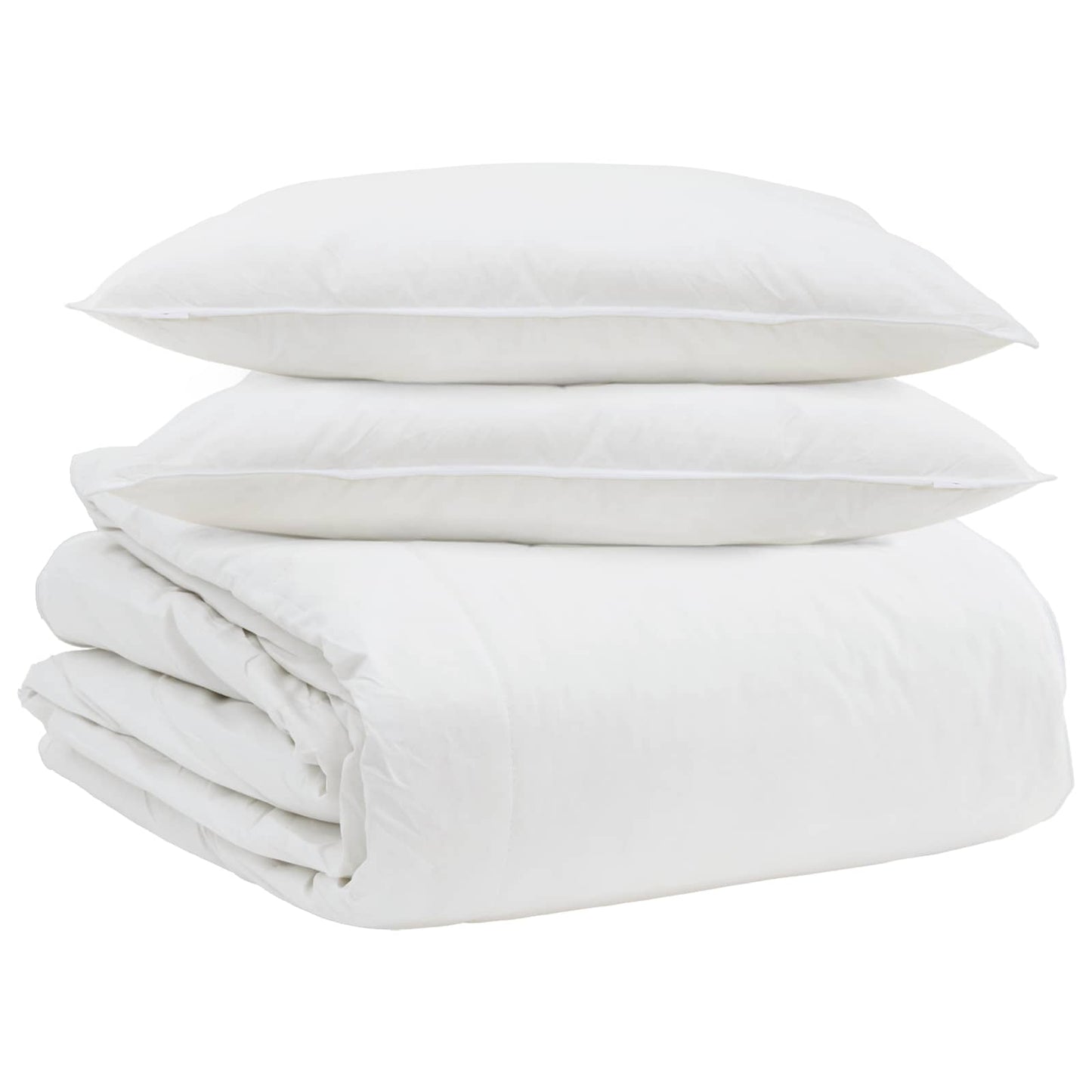 vidaXL Σετ Παπλωμάτων με μαξιλάρι 3 pcs Λευκό Φτέρος