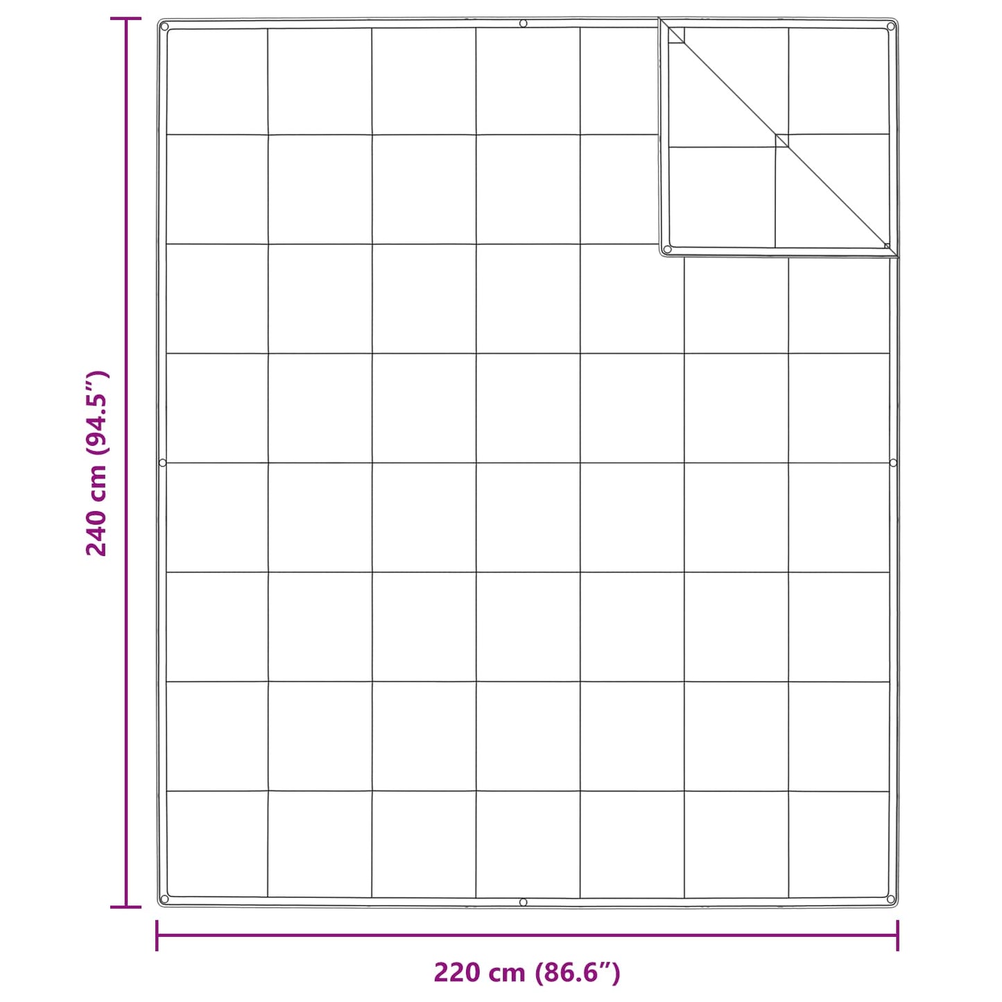 vidaXL Σετ Παπλωμάτων με μαξιλάρι 3 pcs Λευκό Φτέρος