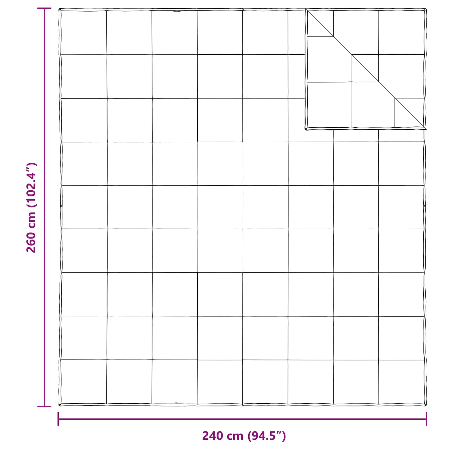 vidaXL Σετ Παπλωμάτων με μαξιλάρι 3 pcs Λευκό Φτέρος