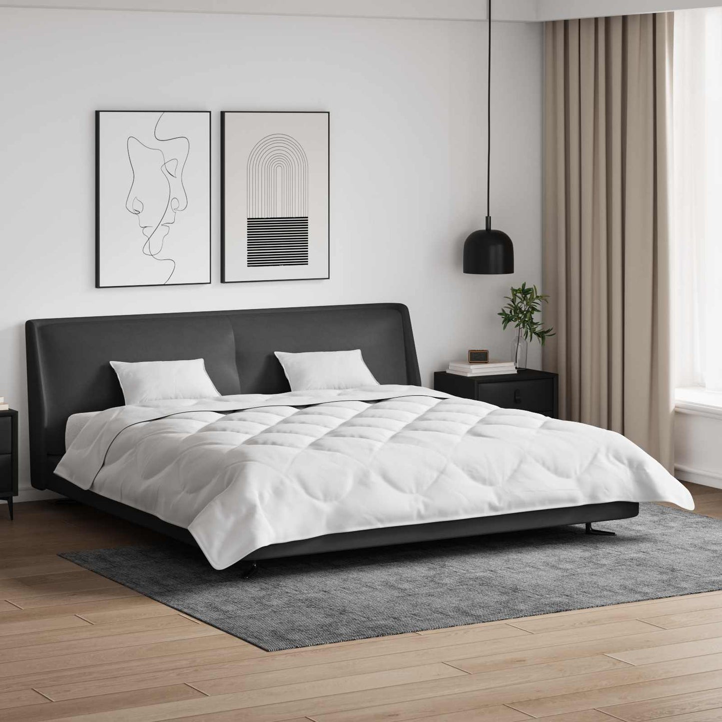 vidaXL Πάπλωμα με μαξιλάρι 3 pcs Λευκό Μικροΐνες