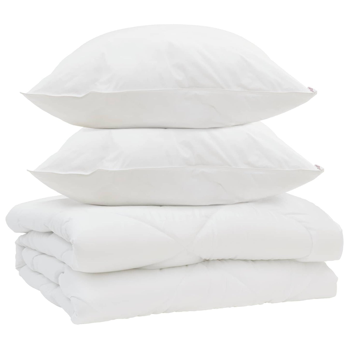 vidaXL Πάπλωμα με μαξιλάρι 3 pcs Λευκό Μικροΐνες