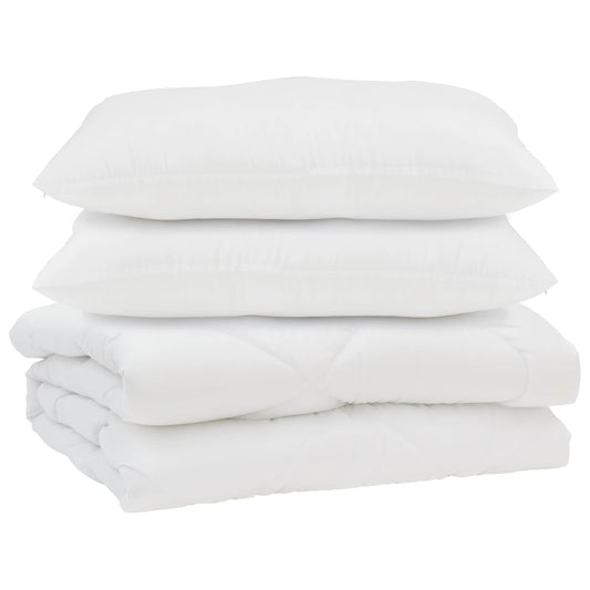 vidaXL Πάπλωμα με μαξιλάρι 3 pcs Λευκό Μικροΐνες