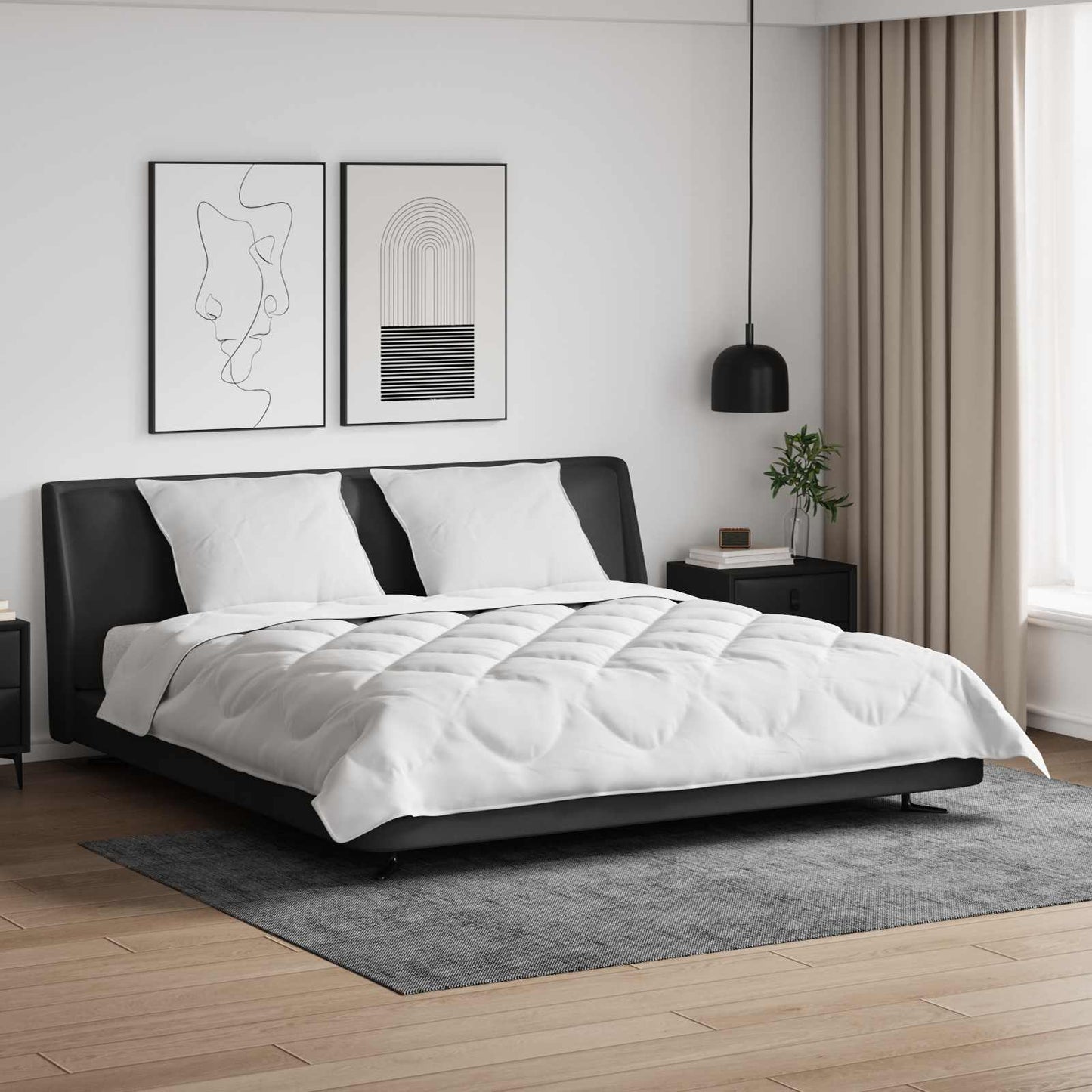 vidaXL Διπλωμένη Κουβέρτα Όλων των Εποχών 3 pcs Λευκό Μικροΐνες