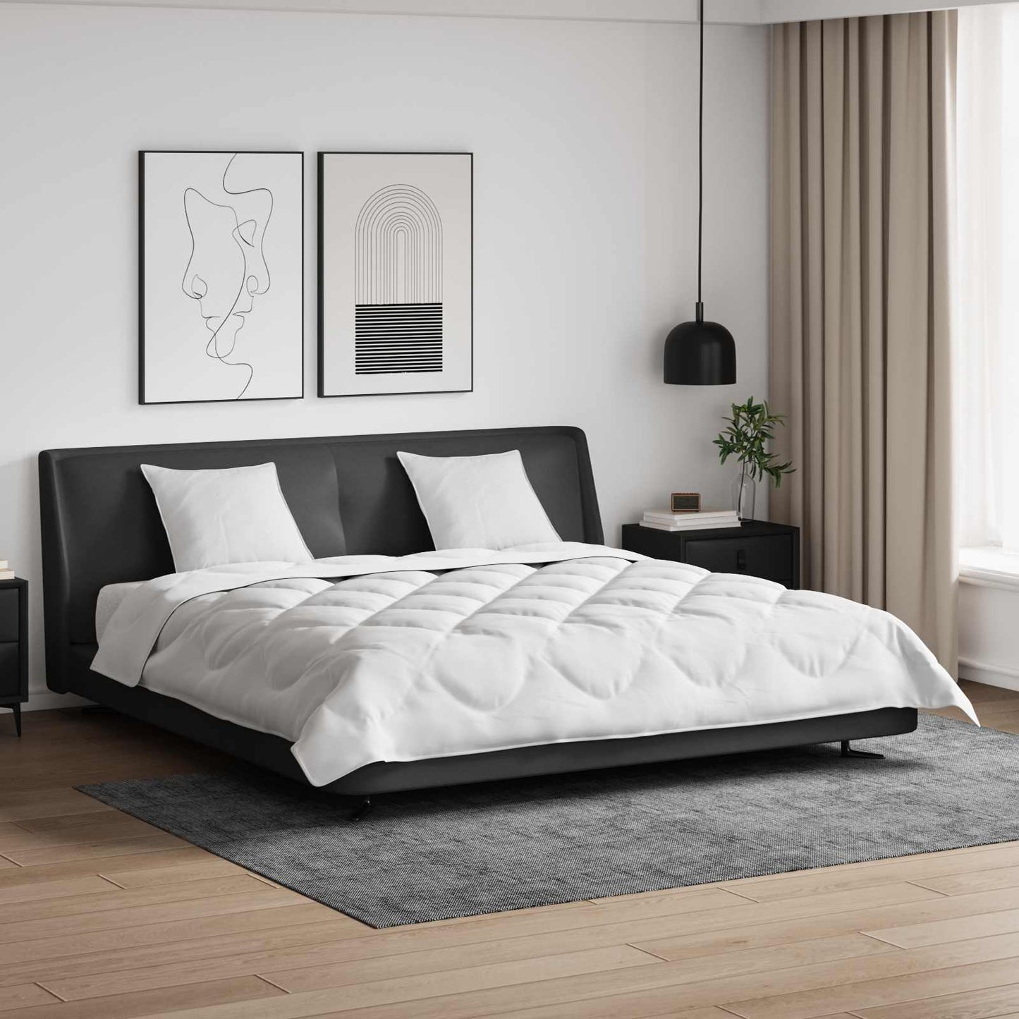 vidaXL Διπλωμένη Κουβέρτα Όλων των Εποχών 3 pcs Λευκό Μικροΐνες