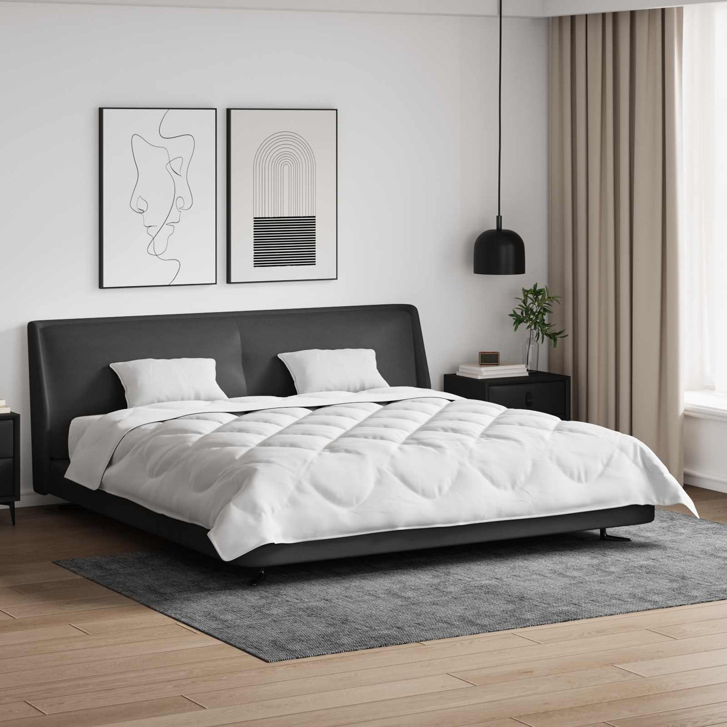 vidaXL Πάπλωμα με μαξιλάρι 3 pcs Λευκό Μικροΐνες