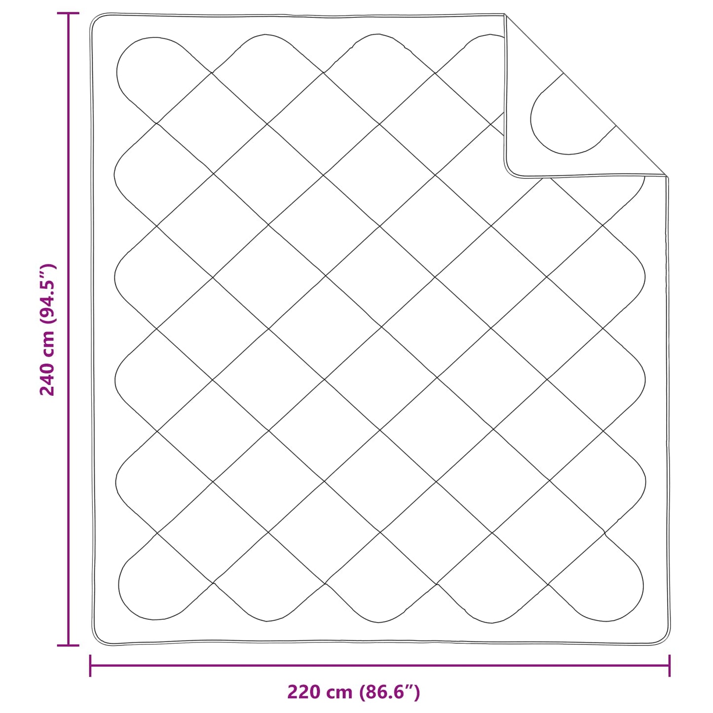 vidaXL Χειμερινό Παπλωματοθήκη με μαξιλάρι 3 pcs Λευκό Μικροΐνες