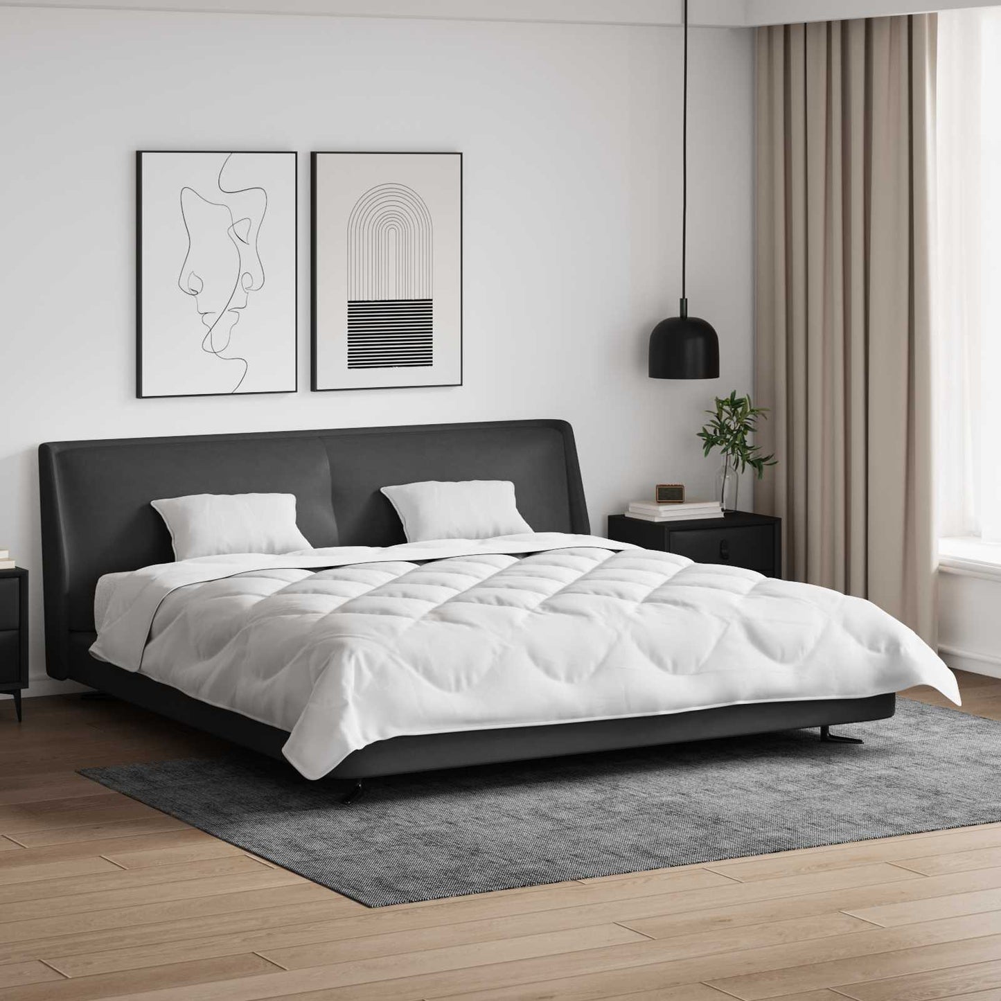 vidaXL Σετ Παπλωμάτων 3 pcs Λευκό Μικροΐνες και Φτερά Από Πούπουλο