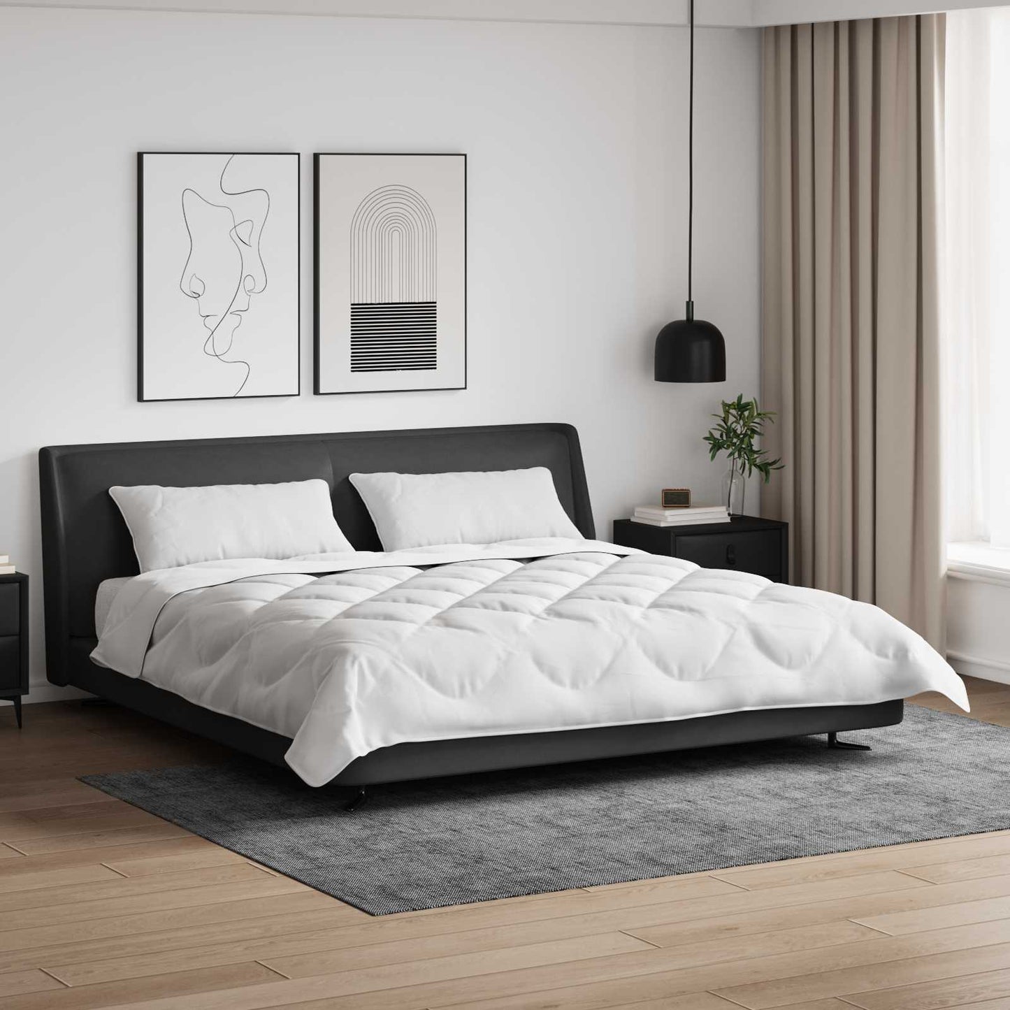 vidaXL Σετ Παπλωμάτων 3 pcs Λευκό Μικροΐνες και Φτερά Από Πούπουλο