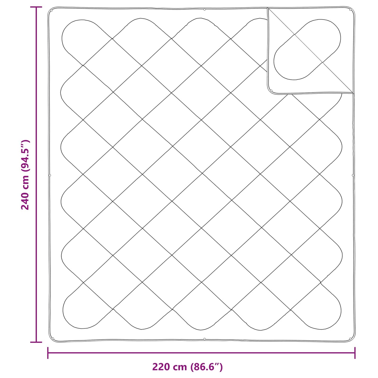 vidaXL Πάπλωμα με μαξιλάρι 3 pcs Λευκό Μικροΐνες