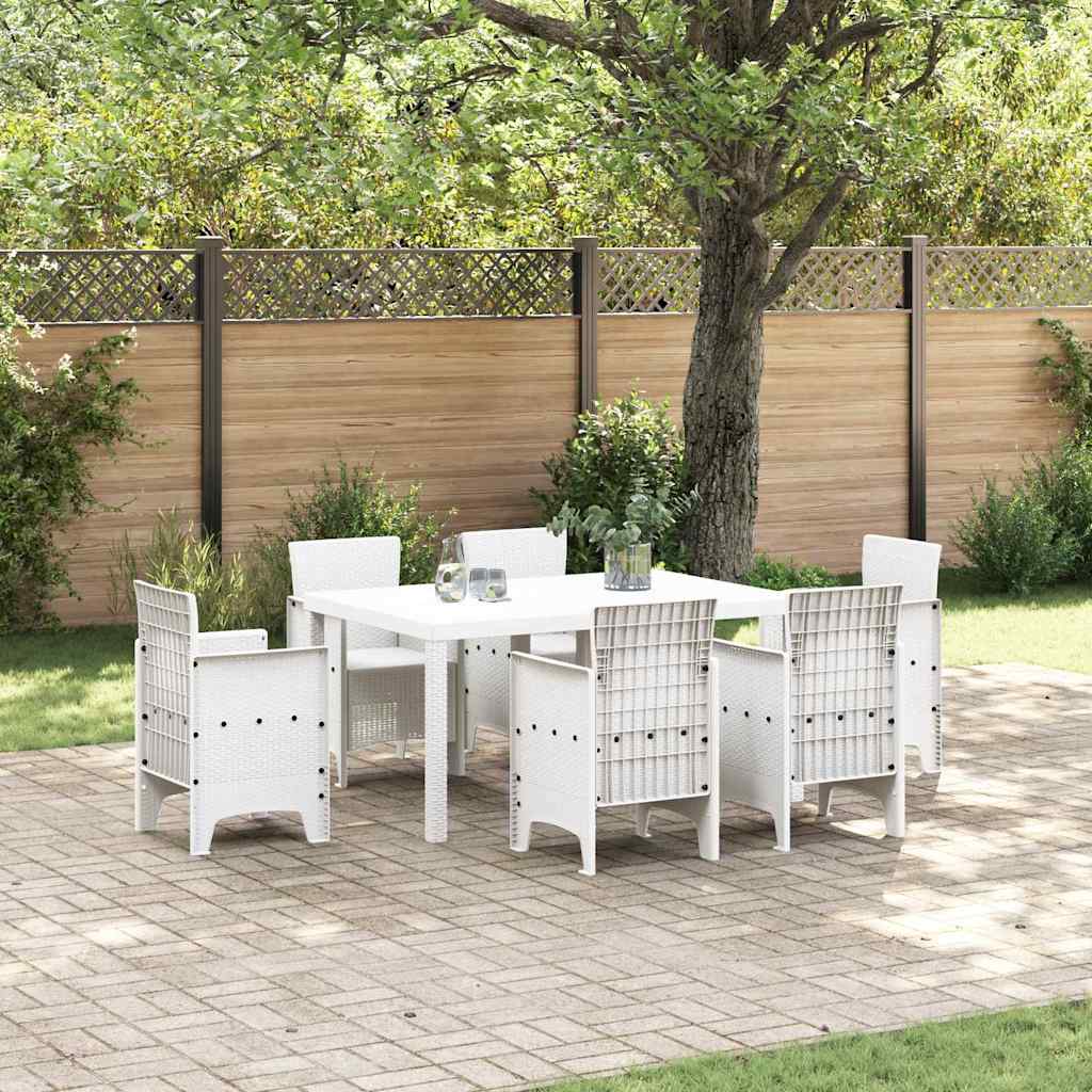 vidaXL Τραπέζι Κήπου Λευκό 150 x 100 x 73 εκ. συνθετικό ρατάν