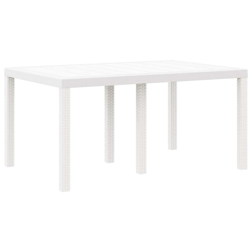 vidaXL Τραπέζι Κήπου Λευκό 150 x 100 x 73 εκ. συνθετικό ρατάν