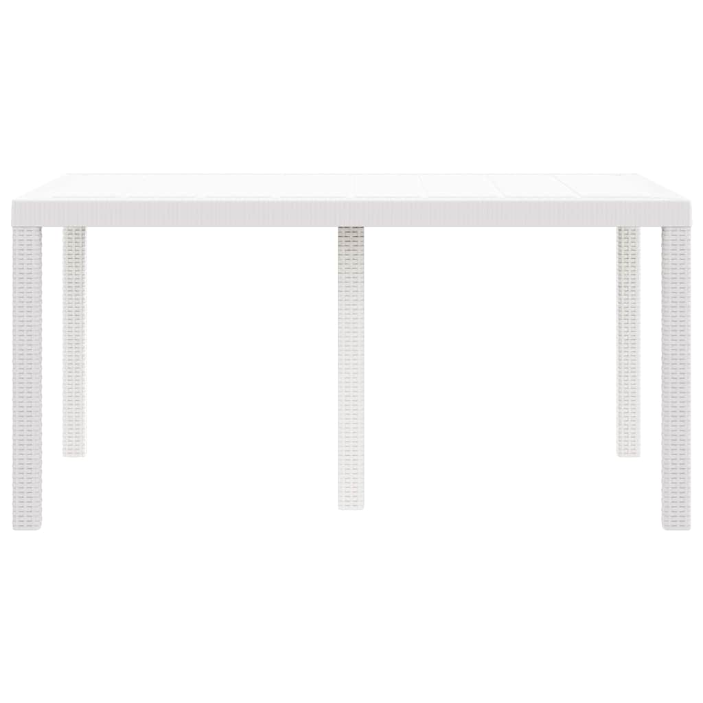vidaXL Τραπέζι Κήπου Λευκό 150 x 100 x 73 εκ. συνθετικό ρατάν