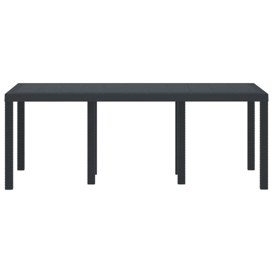 vidaXL Τραπέζι Κήπου Ανθρακί 200 x 100 x 73 εκ. συνθετικό ρατάν