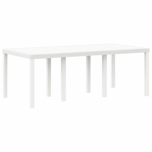 vidaXL Τραπέζι Κήπου Λευκό 200 x 100 x 73 εκ. συνθετικό ρατάν