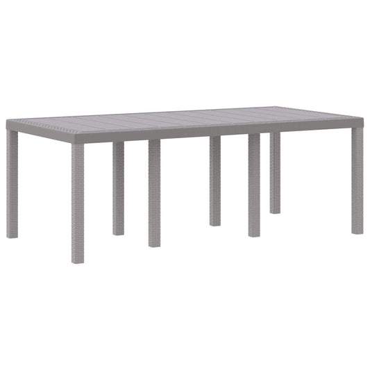 vidaXL Τραπέζι Κήπου Ανοιχτό γκρι 200 x 100 x 73 εκ. συνθετικό ρατάν