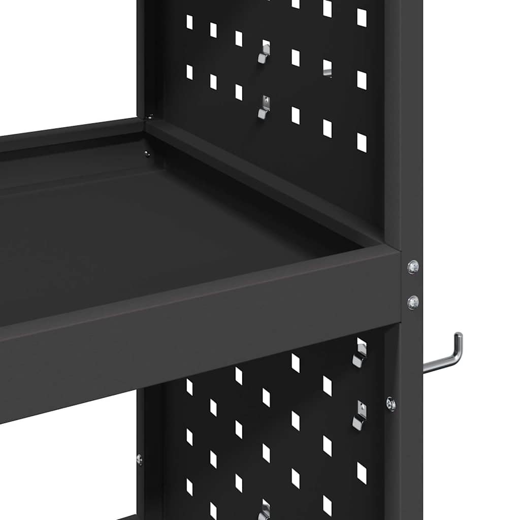 vidaXL Καρότσι εργαλείων Μαύρο 75 x 35 x 73 εκ. Ψυχρής έλασης χάλυβας