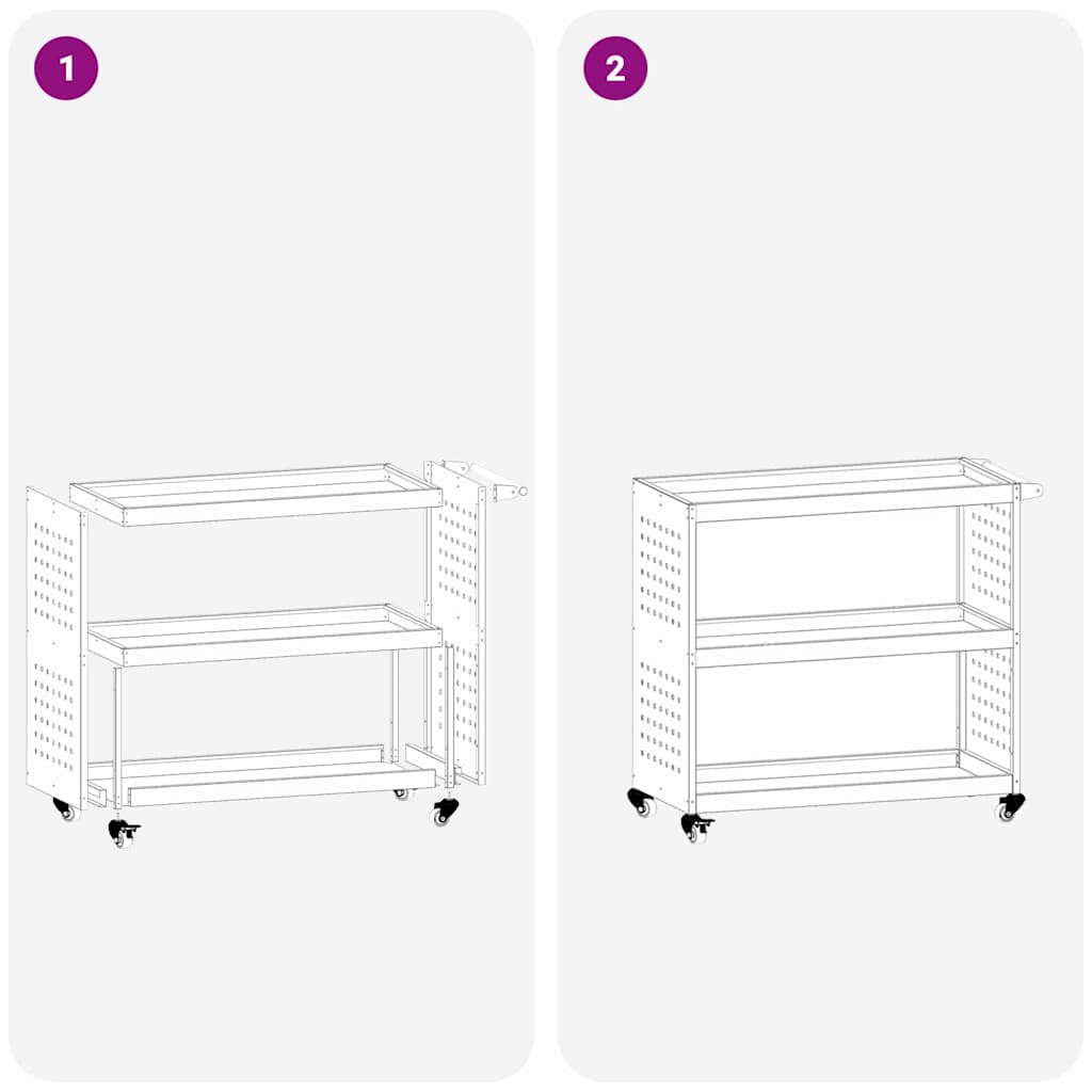 vidaXL Καρότσι εργαλείων Μαύρο 75 x 35 x 73 εκ. Ψυχρής έλασης χάλυβας