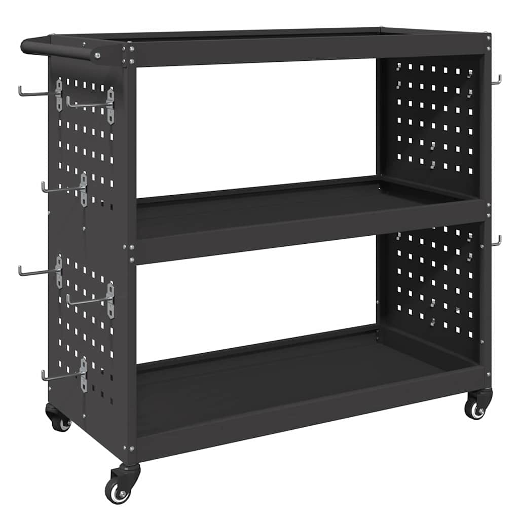 vidaXL Καρότσι εργαλείων Μαύρο 75 x 35 x 73 εκ. Ψυχρής έλασης χάλυβας