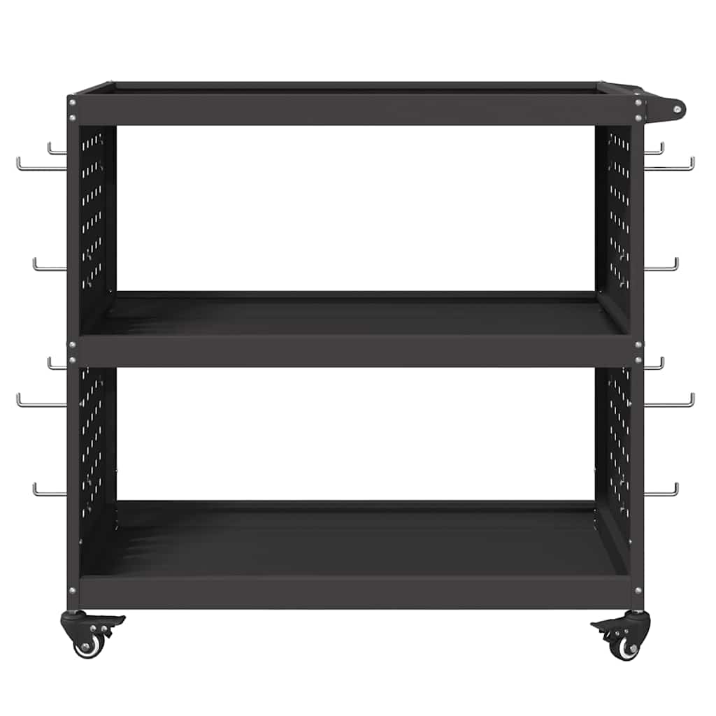 vidaXL Καρότσι εργαλείων Μαύρο 75 x 35 x 73 εκ. Ψυχρής έλασης χάλυβας
