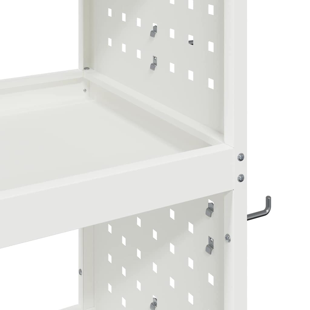 vidaXL Καρότσι εργαλείων Λευκό 75 x 35 x 73 εκ. Ψυχρής έλασης χάλυβας