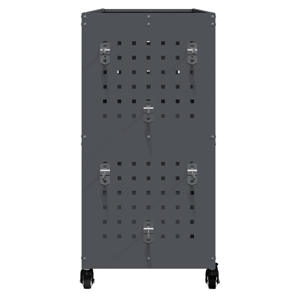 vidaXL Καρότσι εργαλείων με ράφι με τροχούς Ανθρακί 75 x 35 x 73 εκ.