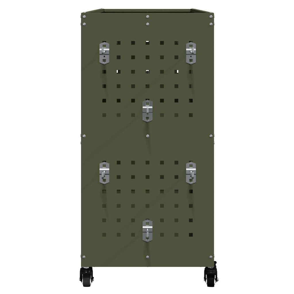 vidaXL Καρότσι εργαλείων με ράφι Ελιά Πράσινη 75 x 35 x 73 εκ.