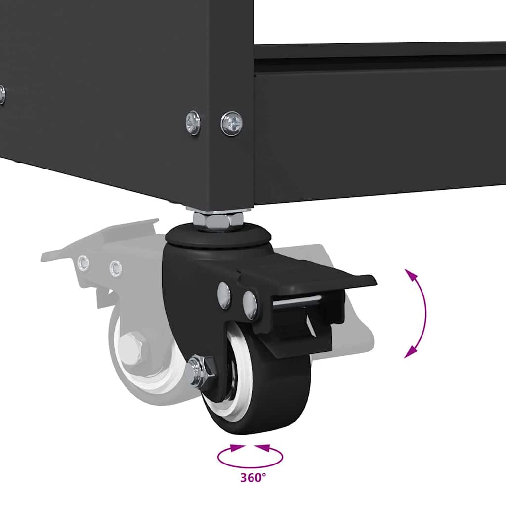 vidaXL Καρότσι εργαλείων Μαύρο 65 x 35 x 111 εκ Ψυχρής έλασης χάλυβας