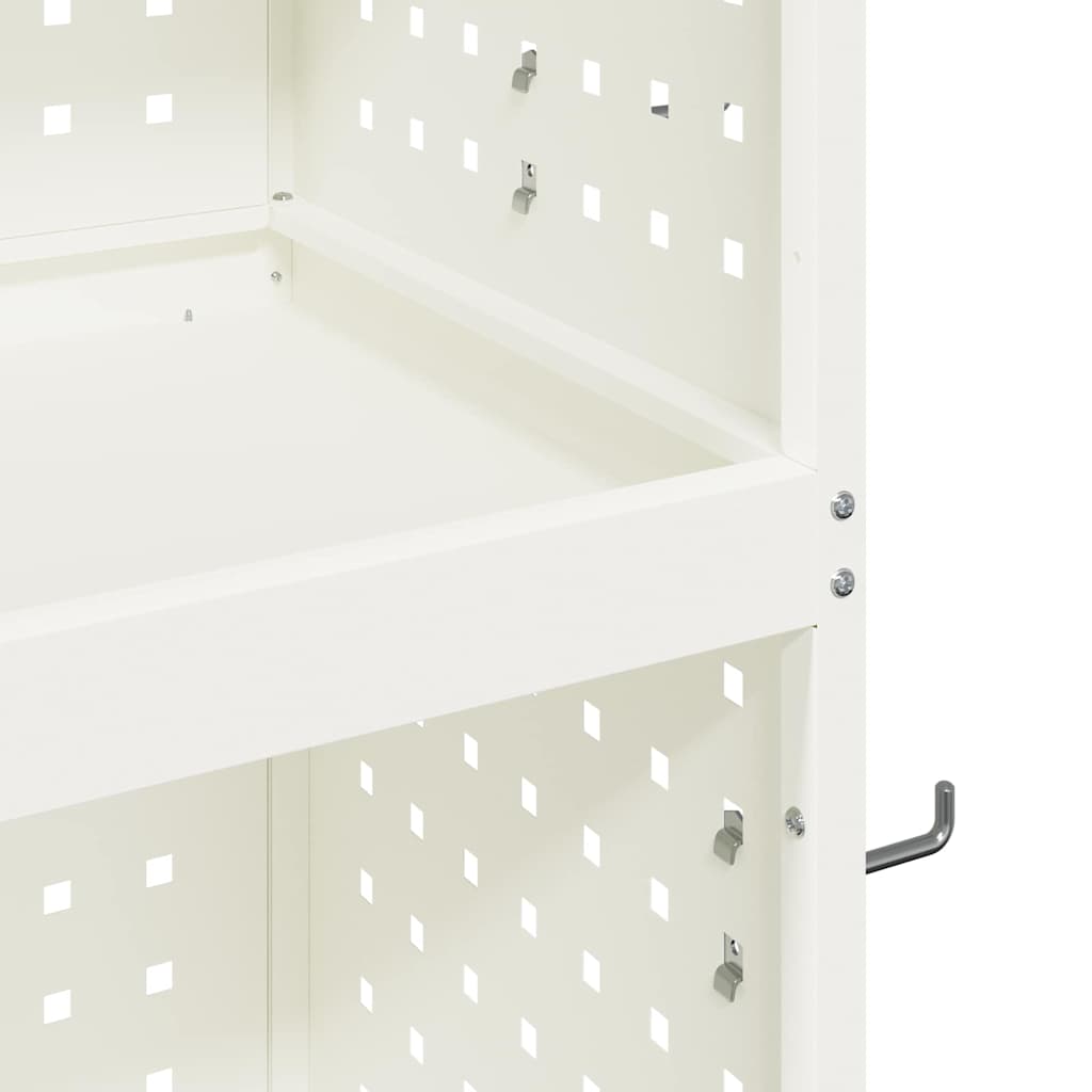 vidaXL Καρότσι εργαλείων Λευκό 65 x 35 x 111 εκ Ψυχρής έλασης χάλυβας