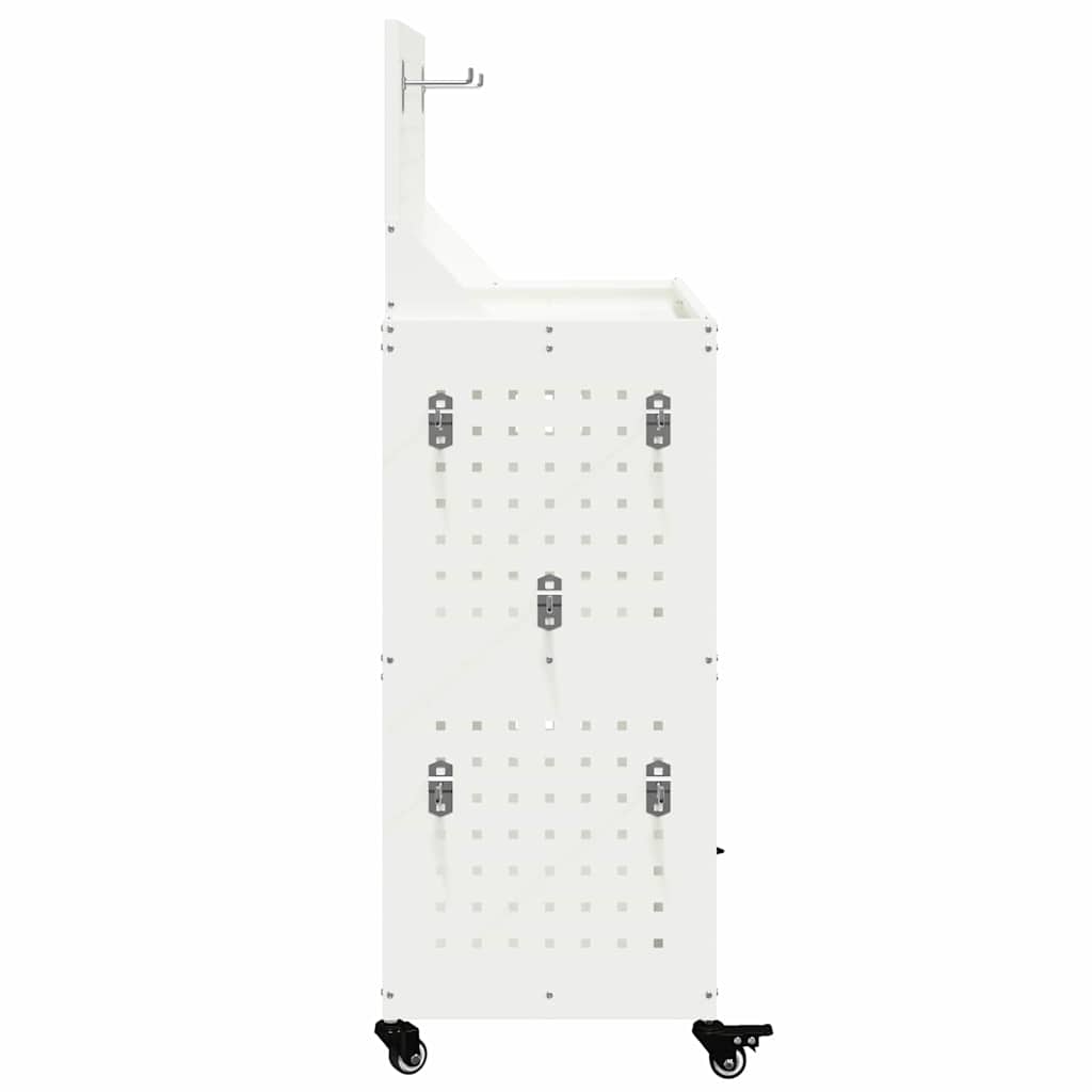vidaXL Καρότσι εργαλείων Λευκό 65 x 35 x 111 εκ Ψυχρής έλασης χάλυβας