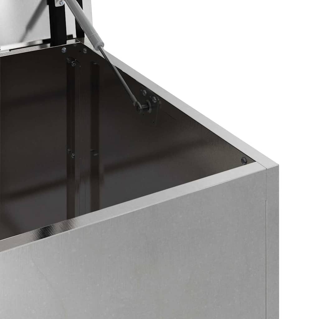 vidaXL Κουτί αποθήκευσης εξωτερικών χώρων Ασημί 100 x 50,5 x 50 εκ.