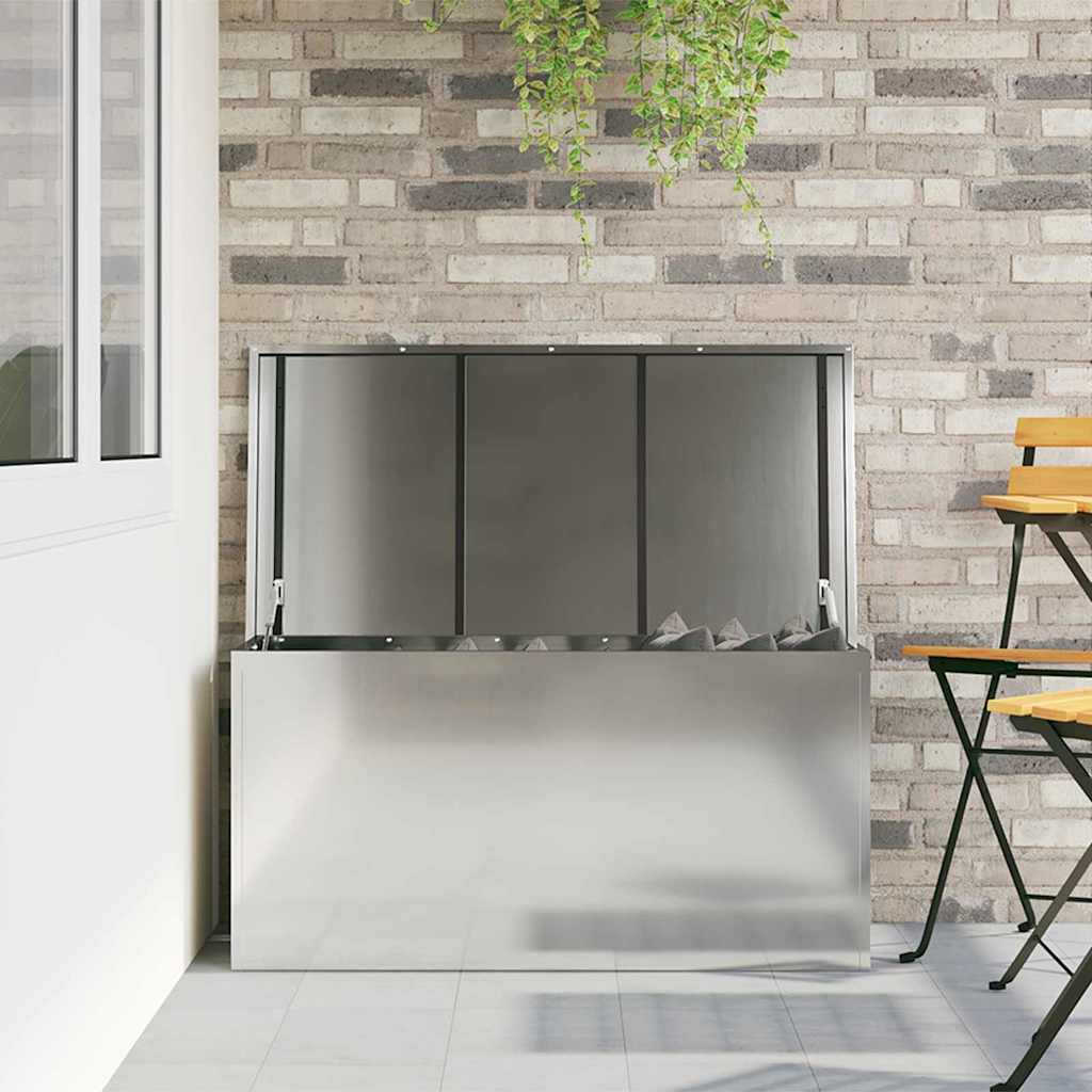 vidaXL Κουτί αποθήκευσης εξωτερικών χώρων Ασημί 100 x 50,5 x 50 εκ.