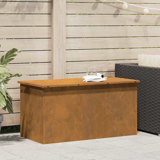 vidaXL Κουτί αποθήκευσης εξωτερικών χώρων Σκ rusty 100 x 50,5 x 50 εκ.