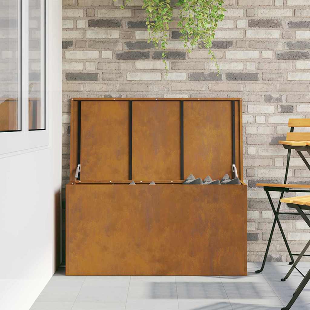 vidaXL Κουτί αποθήκευσης εξωτερικών χώρων Σκ rusty 100 x 50,5 x 50 εκ.