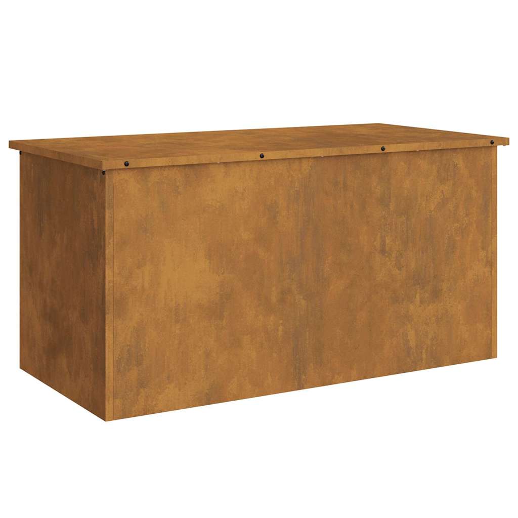 vidaXL Κουτί αποθήκευσης εξωτερικών χώρων Σκ rusty 100 x 50,5 x 50 εκ.