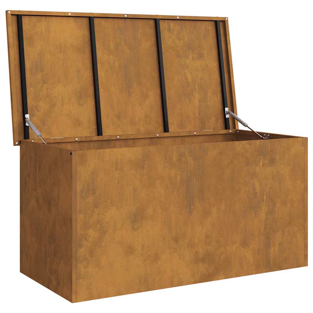 vidaXL Κουτί αποθήκευσης εξωτερικών χώρων Σκ rusty 100 x 50,5 x 50 εκ.
