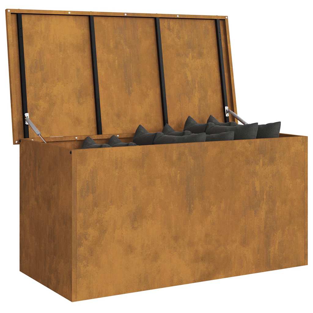 vidaXL Κουτί αποθήκευσης εξωτερικών χώρων Σκ rusty 100 x 50,5 x 50 εκ.