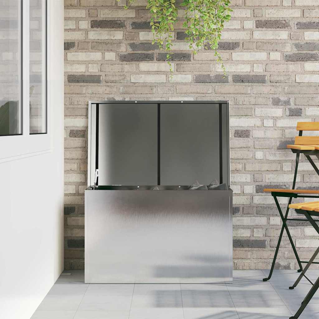 vidaXL Κουτί αποθήκευσης εξωτερικών χώρων Ασημί 80 x 50,5 x 50 εκ.