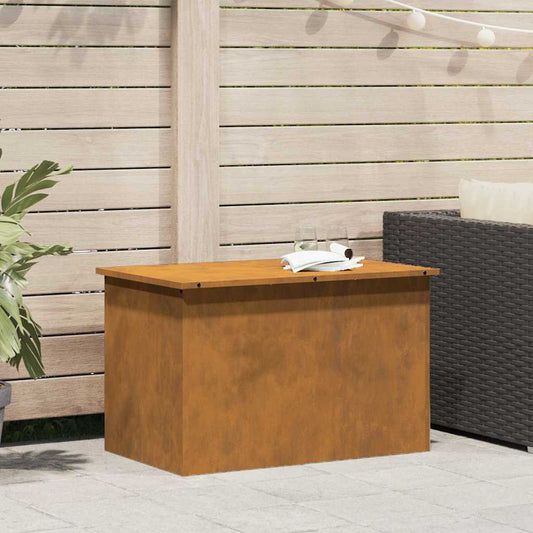 vidaXL Κουτί αποθήκευσης εξωτερικών χώρων Σκ rusty 80 x 50,5 x 50 εκ.
